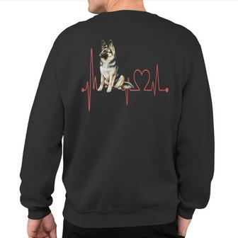 East European Shepherd Dog Heartbeat My Dogs Are My Cardio Sweatshirt Back Print | Mazezy
