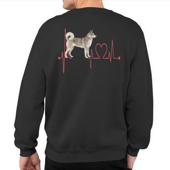East Siberian Laika Dog Heartbeat Ekg My Dogs Are My Cardio Sweatshirt Back Print | Mazezy