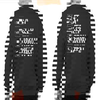 Eat Sleep Parkour Repeat Freestyle Running Sweatshirt Back Print | Mazezy