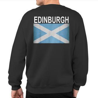 Edinburg Scotland Flag Artistic City Sweatshirt Back Print | Mazezy