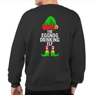 Eggnog Drinking Elf Matching Family Christmas Sweatshirt Back Print - Seseable