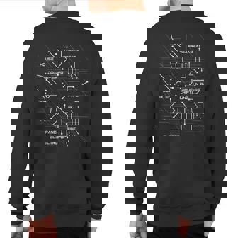Electronic Music Circuit House Breakbeat Dubstep Ebm Music Sweatshirt Back Print | Mazezy