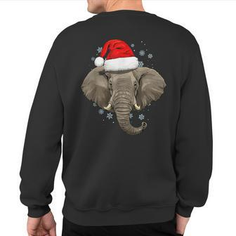 Elephant Christmas Zoo Safari Keeper Animal Lover Wildlife Sweatshirt Back Print - Thegiftio UK