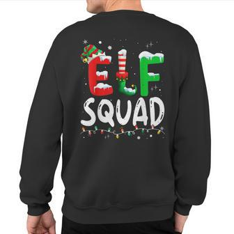 Elf Family Christmas Matching Pajamas Xmas Elf Squad Sweatshirt Back Print | Mazezy