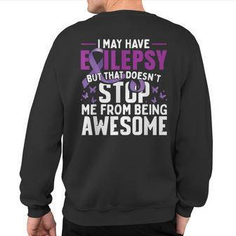 Epilepsy Awareness Warrior Sweatshirt Back Print - Monsterry