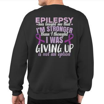 Epilepsy Warrior Purple Ribbon Epilepsy Awareness Sweatshirt Back Print - Monsterry CA