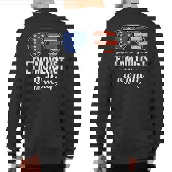 Etymologist Off Duty American Flag Sunglasses Sweatshirt Back Print | Mazezy