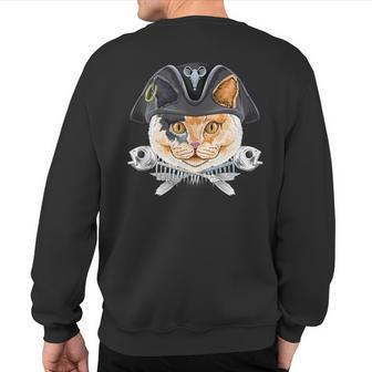 European Shorthair Pirate Costume Cat Lover Sweatshirt Back Print | Mazezy