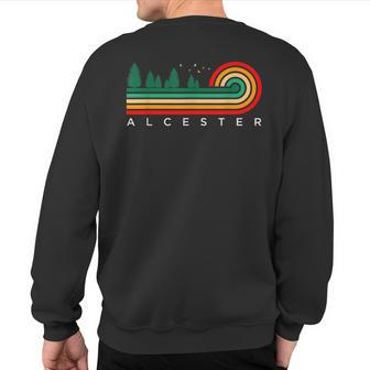 Evergreen Vintage Stripes Alcester South Dakota Sweatshirt Back Print | Mazezy