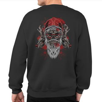 Evil Santa Skull Heavy Xmas Sweatshirt Back Print - Thegiftio UK