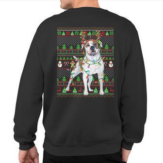 Family Matching Reindeer Ugly American Bulldog Christmas Sweatshirt Back Print - Thegiftio UK