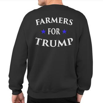 Farmers For Trump Farm Ranch Tractor Heartland Country Sweatshirt Back Print | Mazezy