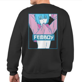 Femboy Aesthetic Pastel Yaoi Anime Boy Crossdressing Sweatshirt Back Print | Mazezy