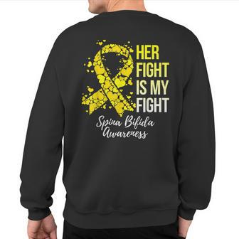 Her Fight Is My Fight Spina Bifida Awareness Sweatshirt Back Print | Mazezy