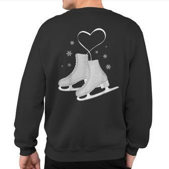 Figure Ice Skating Heart Figure Skater Love Sweatshirt Back Print | Mazezy