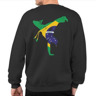 Flag Of Brazil Capoeira Sweatshirt Back Print | Mazezy