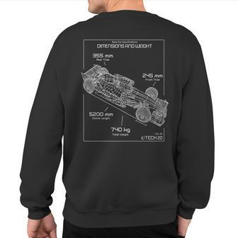 Formula Racing Car Schematic Engineer Team Fan Sweatshirt Back Print | Mazezy