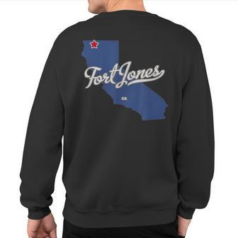Fort Jones California Ca Map Sweatshirt Back Print | Mazezy