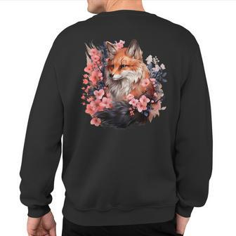 Fox Lover Forest Animals Fox Art Cute Fox Fox Sweatshirt Back Print | Mazezy