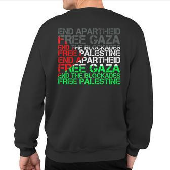 Free Palestine Arabic Palestine Gaza Jerusalem Support Flag Sweatshirt Back Print | Mazezy