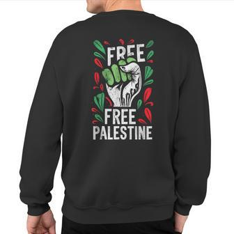 Free Palestine Quote A Raise Hand A Save Gaza Vintage Sweatshirt Back Print | Mazezy