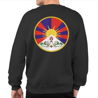 Free Tibet Tibetan Flag Emblem Roundel Restore Dalai Lama Sweatshirt Back Print | Mazezy