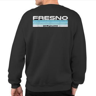 Fresno California Blue Sunset Vintage Sweatshirt Back Print | Mazezy