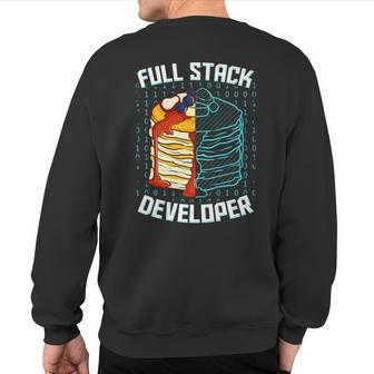 Full Stack Developer Pancake Web Coder Programmer Sweatshirt Back Print | Mazezy