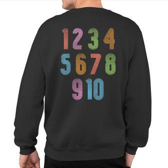 Fun Math Learning Education Colorful Math Numbers Learning Sweatshirt Back Print | Mazezy