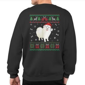 American Eskimo Dog Santa Hat Christmas Puppy Lover Sweatshirt Back Print - Thegiftio UK