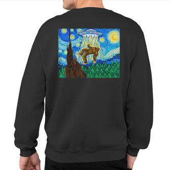 Bigfoot Bigfoot Starry Night Sasquatch Bigfoot Sweatshirt Back Print - Thegiftio UK
