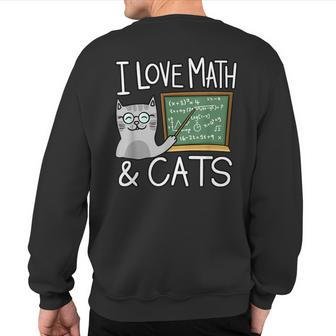 Cat Lover Math And Cat Math Lover Sweatshirt Back Print - Monsterry