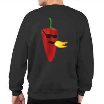Chili Pepper Sauce Jalapeno Pepper Sweatshirt Back Print | Mazezy