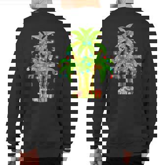 Christmas Palm Tree Tropical Xmas Coconut Lights Sweatshirt Back Print - Thegiftio UK