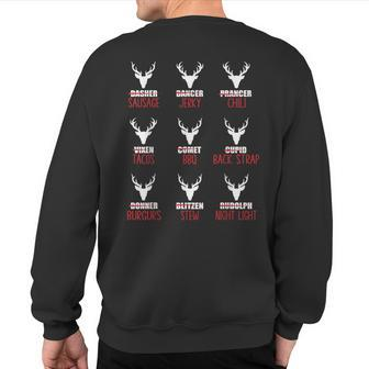 Christmas Santa Reindeer List Pajamas For Deer Hunters Sweatshirt Back Print - Monsterry UK