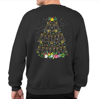 Christmas Trombone Player Xmas Tree Music Lover Santa Sweatshirt Back Print - Thegiftio UK