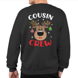 Cousin Crew Cute Reindeer Family Matching Pajama Xmas Sweatshirt Back Print | Mazezy