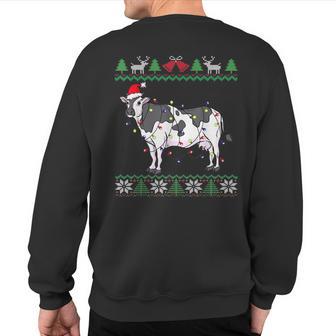 Cow Ugly Christmas Sweaters Sweatshirt Back Print - Thegiftio UK