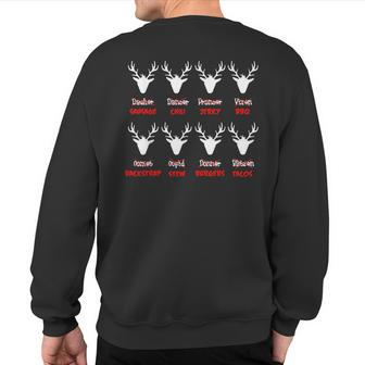 Deer Hunting Santas Reindeer Sweatshirt Back Print | Mazezy