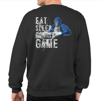 Eat Sleep Gorilla Monke Tag Gorilla Vr Gamer Sweatshirt Back Print - Seseable