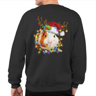 Guinea Pig Christmas Reindeer Christmas Lights Pajama Sweatshirt Back Print - Thegiftio UK