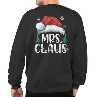 Mrs Claus Santa Christmas Matching Couple Pajama Sweatshirt Back Print - Seseable