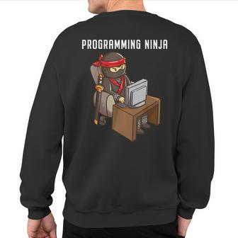 Programmer Ninja Programming Coding Nerd Boys Sweatshirt Back Print | Mazezy
