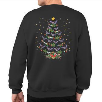 Santa Bat Bird Xmas Bat Christmas Tree Sweatshirt Back Print - Thegiftio UK