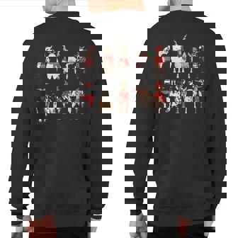 Santa Goats Christmas Farmer Goat Lover Farming Sweatshirt Back Print - Thegiftio UK