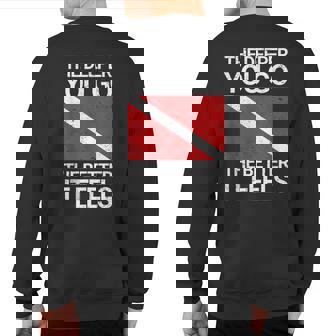 Scuba Diving With Red Dive Flag Sweatshirt Back Print | Mazezy