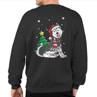 Siberian Husky Christmas Dog Lover Sweatshirt Back Print - Thegiftio UK