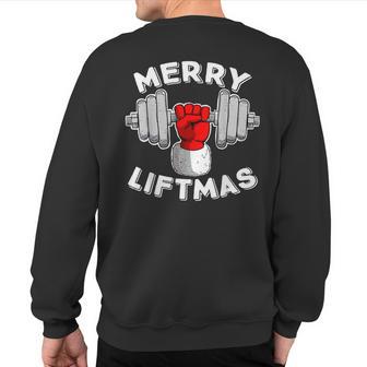 Swole Santa Claus Mery Liftmas Sweatshirt Back Print - Thegiftio UK