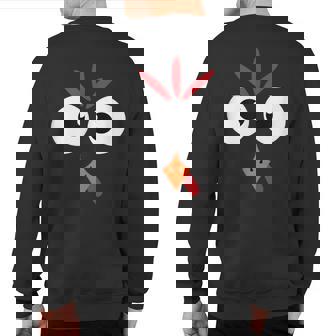 Turkey Family Thanksgiving Turkey Face Friendsgiving Sweatshirt Back Print | Mazezy