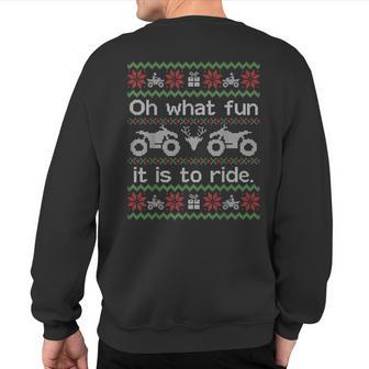 Ugly Sweater Christmas Quad 4 Wheeler Atv Sweatshirt Back Print - Thegiftio